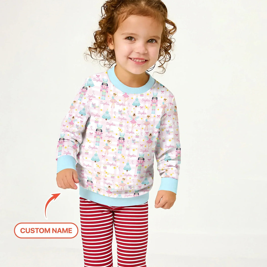 Nutcracker And Ballerinas Custom Name Bamboo Crewneck Sweatshirt