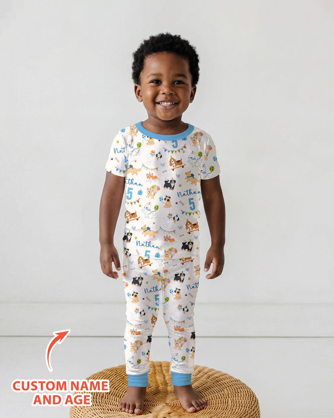 Zweiteiliges, kurzärmliges Pyjama-Set mit Marienkäfern