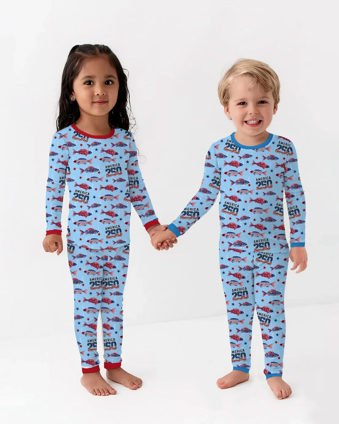Zweiteiliges Langarm-Pyjama-Set mit Sommerfrüchten