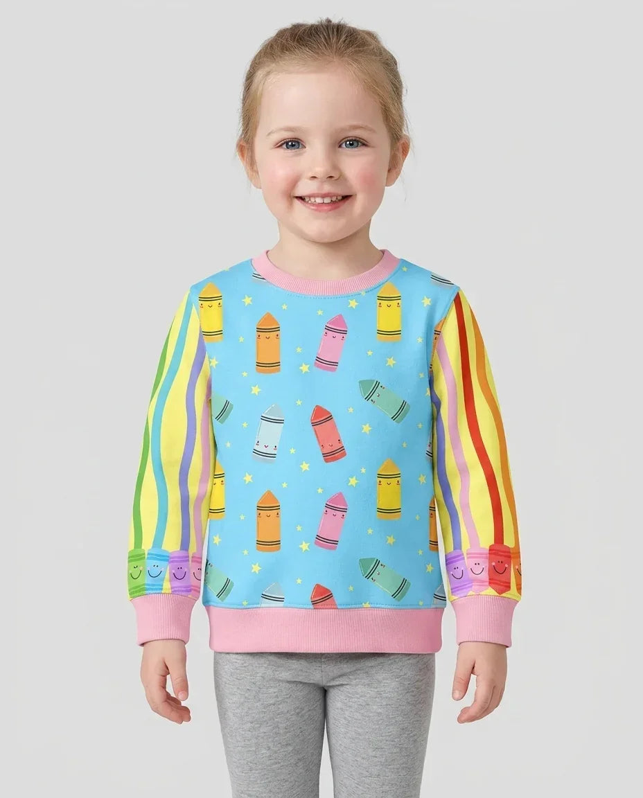 Happy Crayon Friends Bamboo Crewneck Sweatshirt