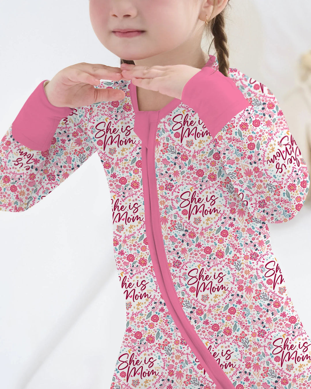 She Is Mom Floral Bamboo Convertible Zippy