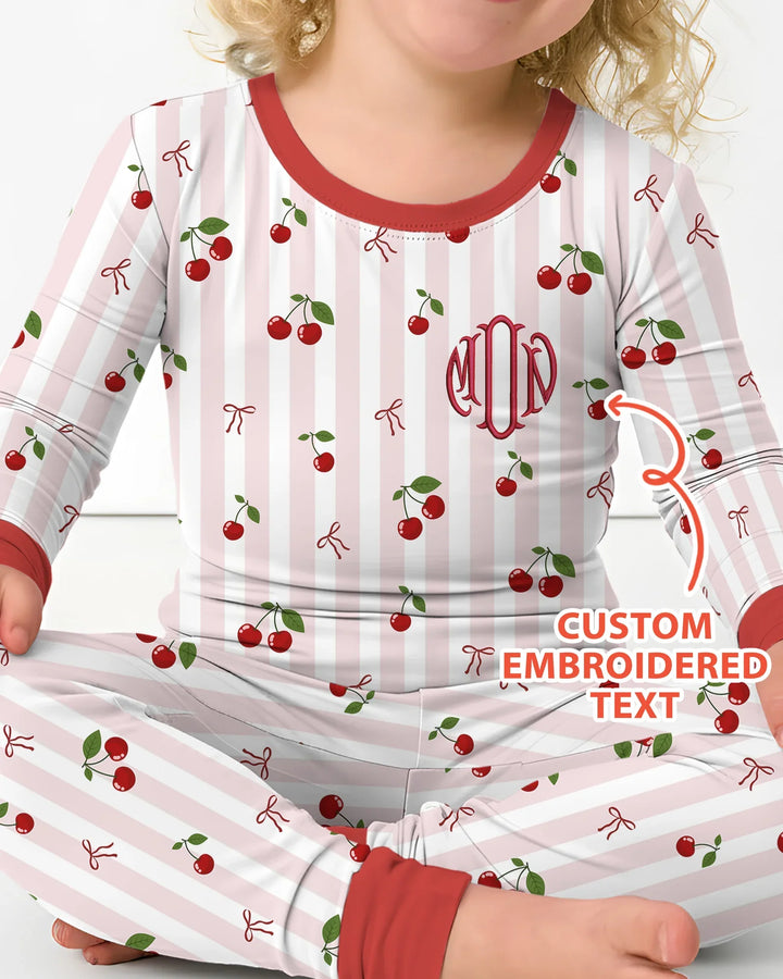Zweiteiliges Langarm-Pyjama-Set mit Sommerfrüchten