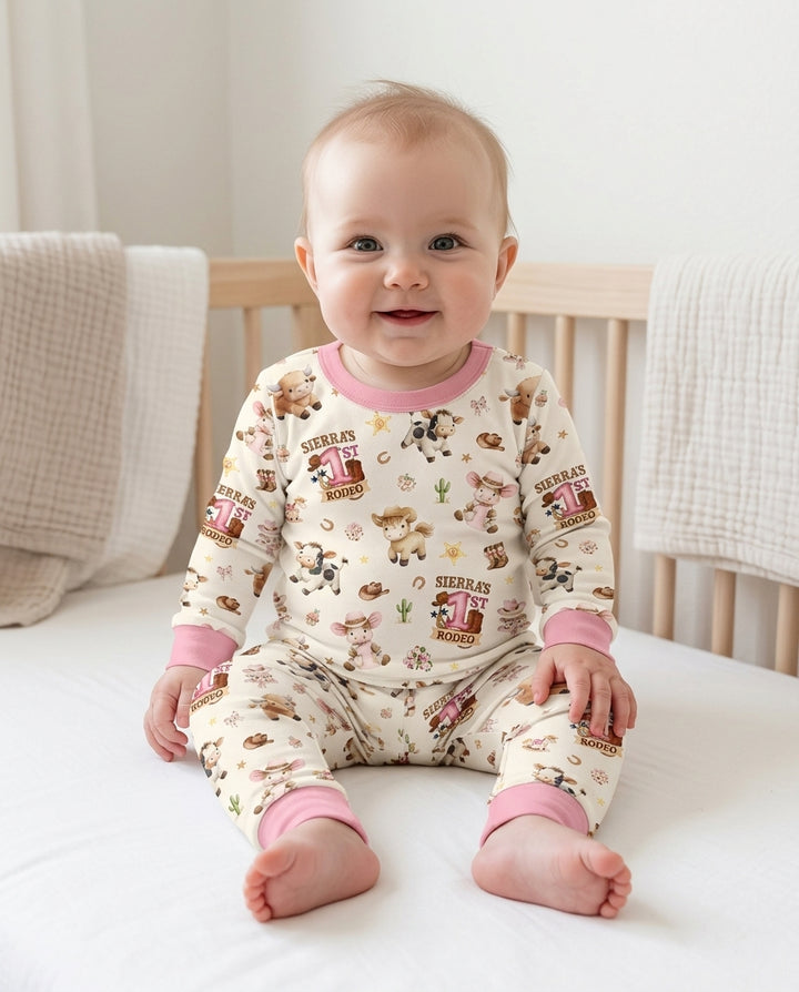 Zweiteiliges Langarm-Pyjama-Set mit Sommerfrüchten