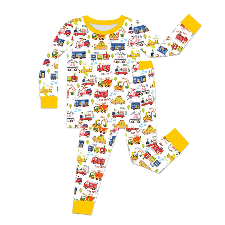 Zweiteiliges Langarm-Pyjama-Set mit Sommerfrüchten