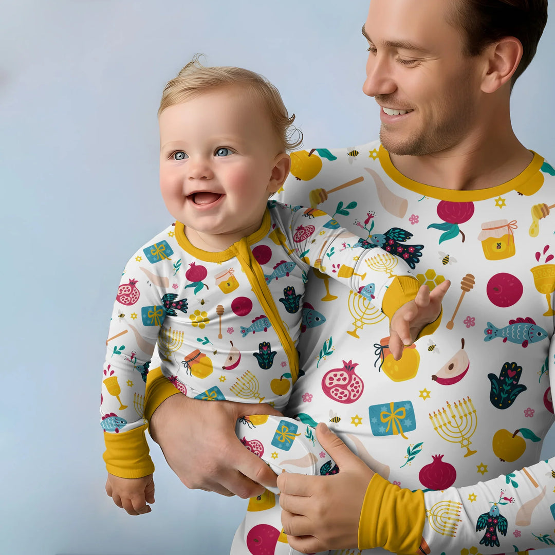 Shanah Tovah Party Men Short Sleeve Short Pajama Set