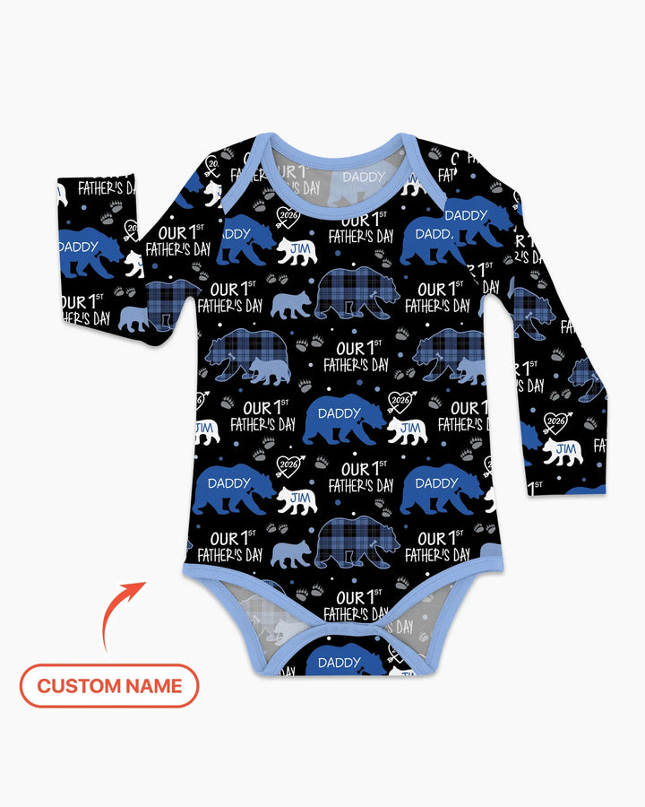 Our 1st Father's Day Daddy Bear & Me Matching Bamboo Bodysuit