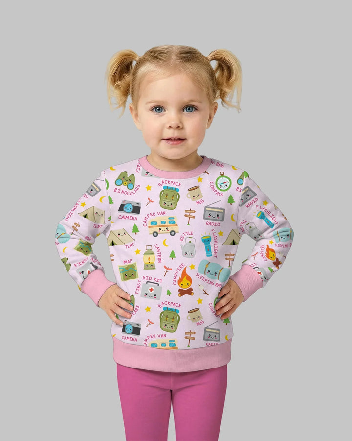 Familien-Sweatshirt mit Rundhalsausschnitt „Little Camp Adventure“.