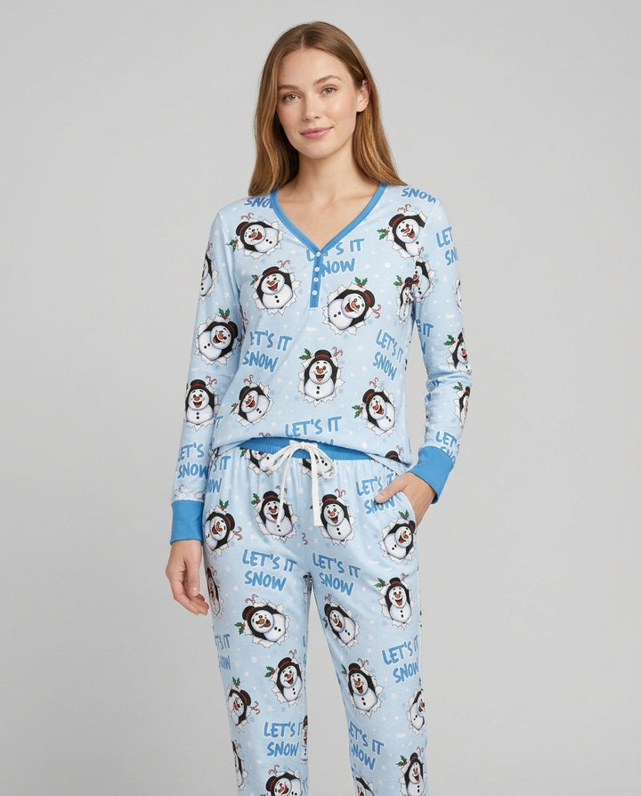 Funny Snowman Bamboo Women Pajama Set
