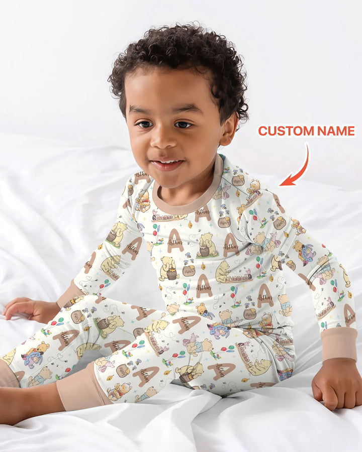 Zweiteiliges Langarm-Pyjama-Set mit Sommerfrüchten