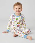 Zweiteiliges Langarm-Pyjama-Set mit Sommerfrüchten