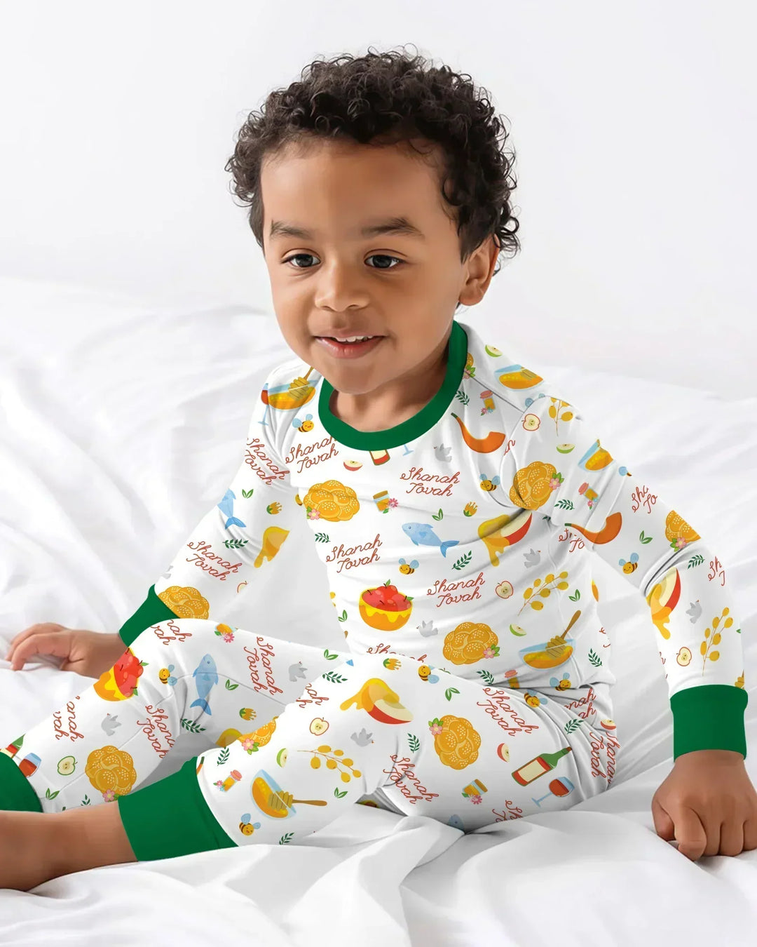 Zweiteiliges Langarm-Pyjama-Set mit Sommerfrüchten