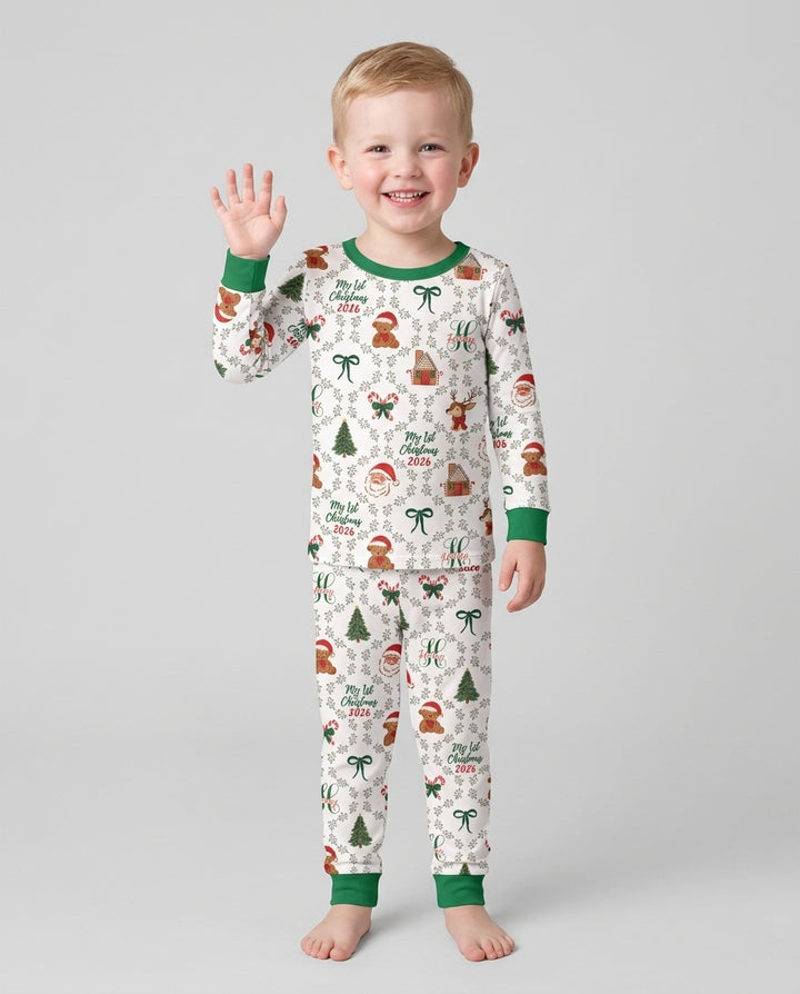 Zweiteiliges Langarm-Pyjama-Set mit Sommerfrüchten