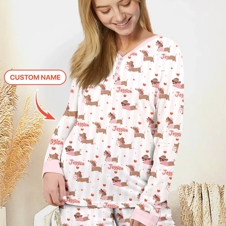 Damen-Pyjama-Set mit personalisiertem Haustierfoto für Weihnachten