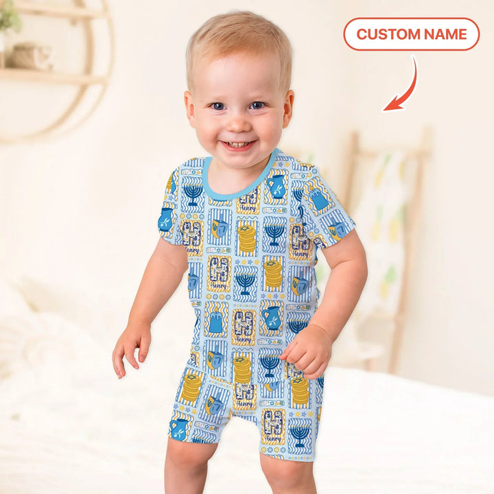 Zweiteiliges Pyjama-Set mit kurzen Ärmeln und Shorts im Sommer-Design