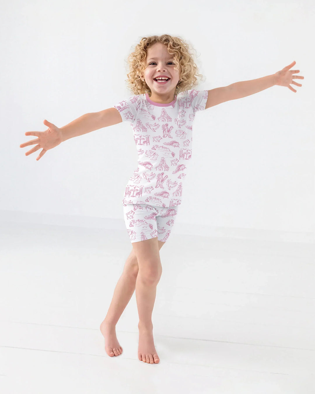 Psalm 23 Sketch Bamboo Two Piece Short Sleeve Shorts Pajama Set