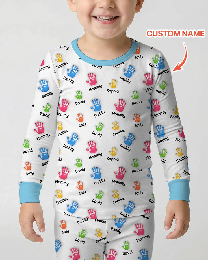 Zweiteiliges Langarm-Pyjama-Set mit Sommerfrüchten
