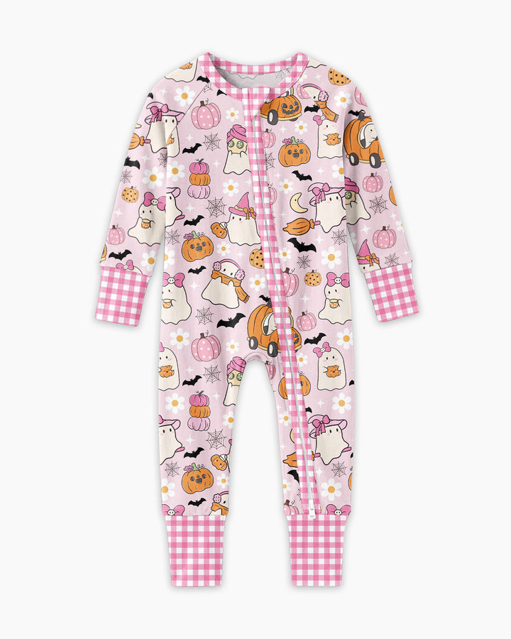 Pink Boo Patch Bamboo Convertible Zippy