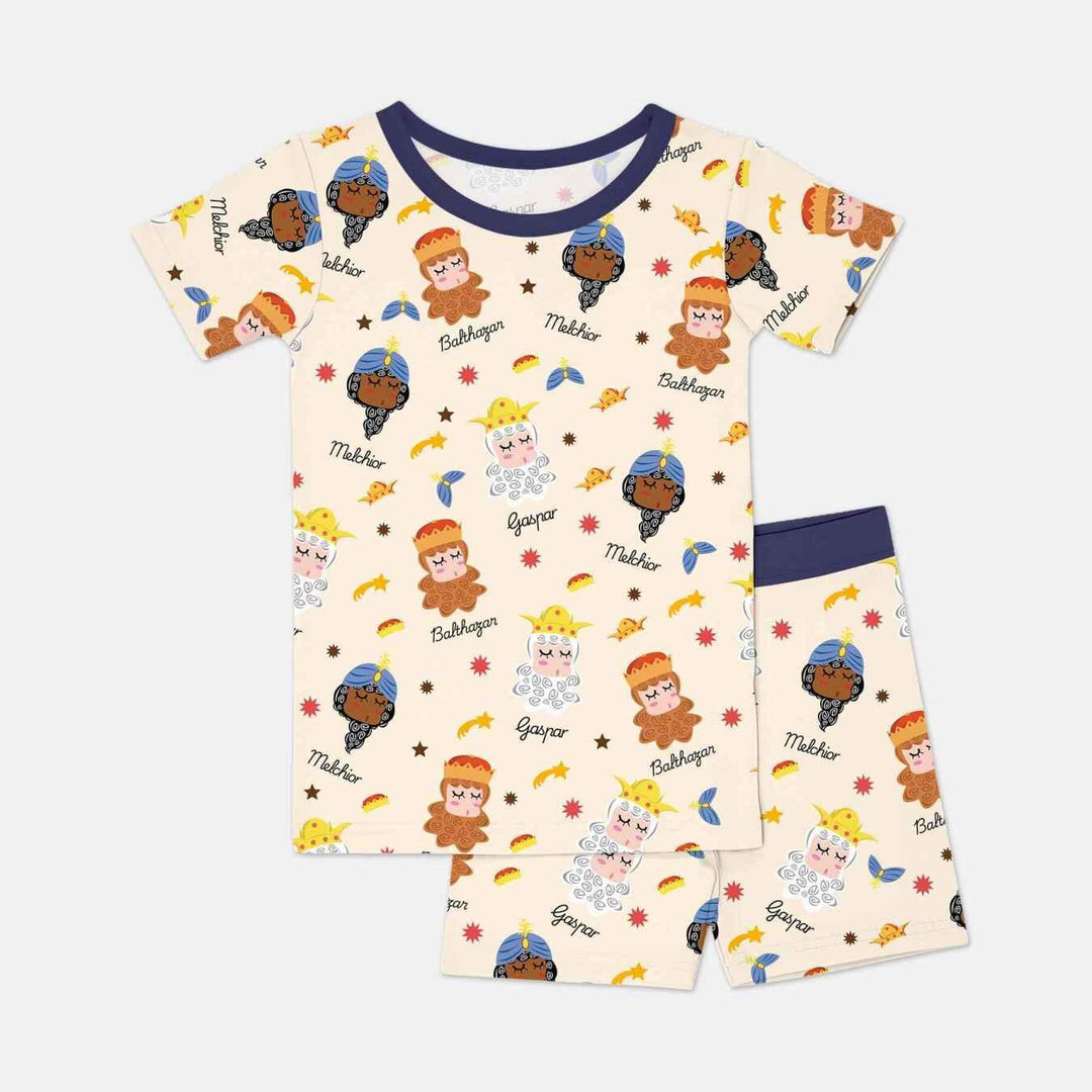 Tres Reyes Magos Bamboo Two Piece Short Sleeve Shorts Pajama Set