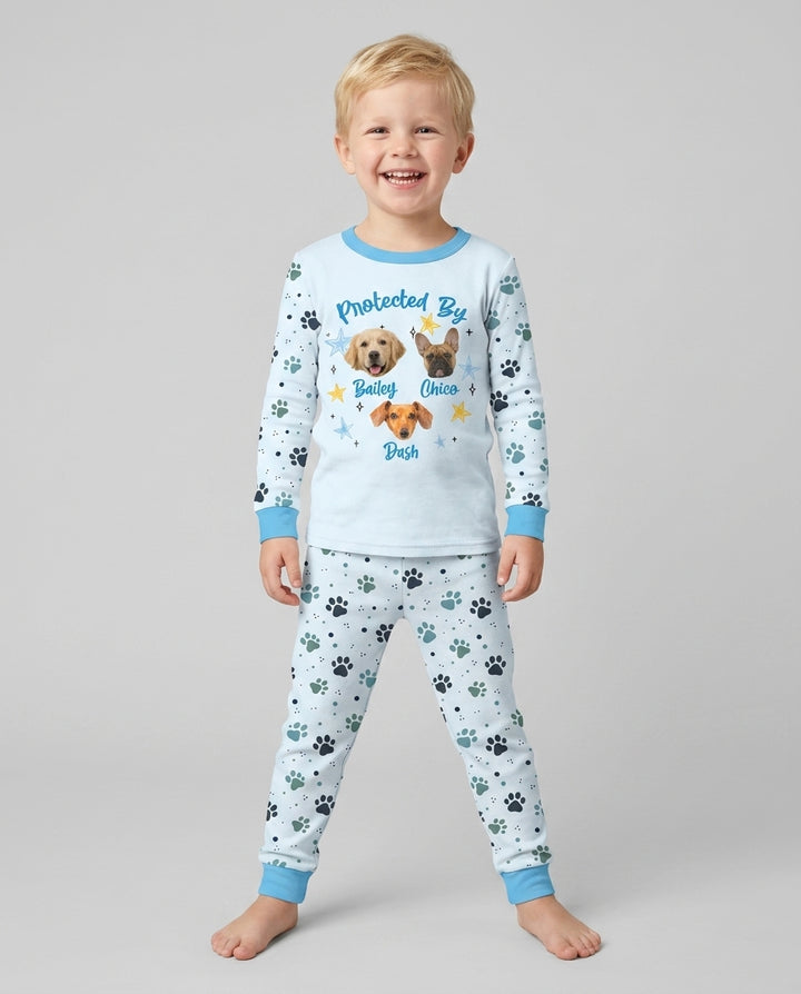 Cute Pet Photo Bamboo Two Piece Long Sleeve Pajama Set