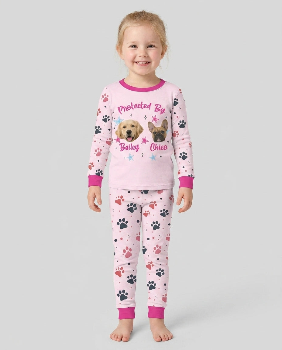Cute Pet Photo Bamboo Two Piece Long Sleeve Pajama Set