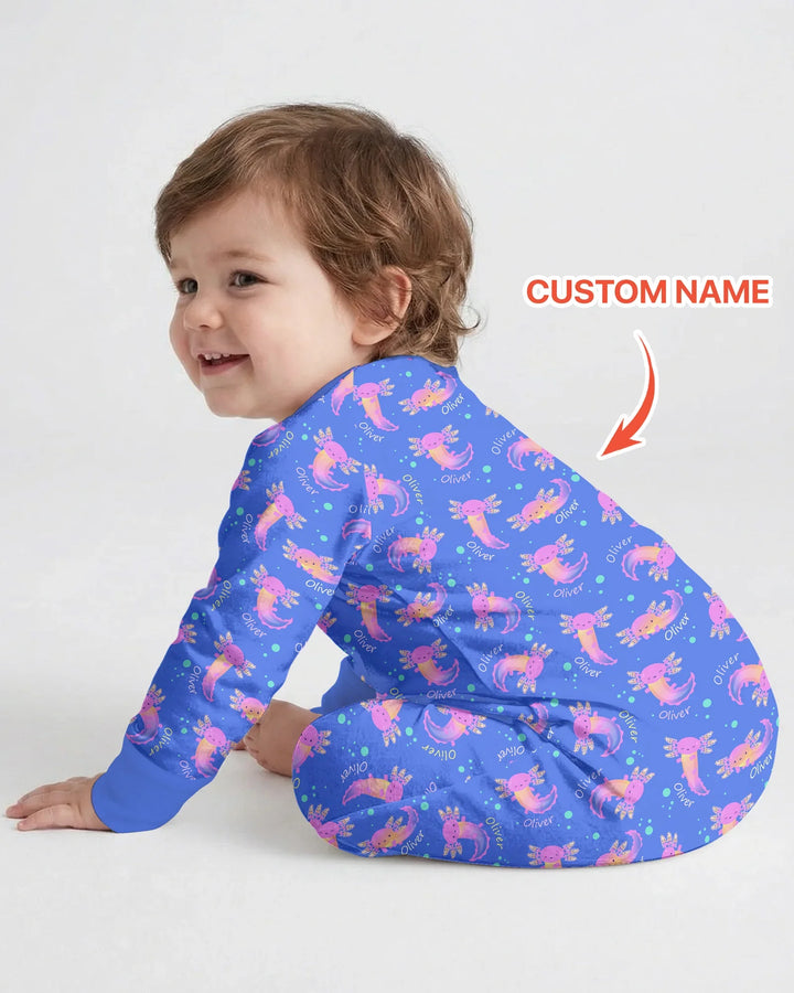 Axolotl Glow Custom Name Bamboo Convertible Zippy