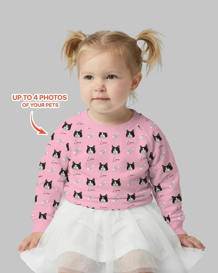 Personalisiertes Sweatshirt aus Bambus mit Namen und Haustierfotos
