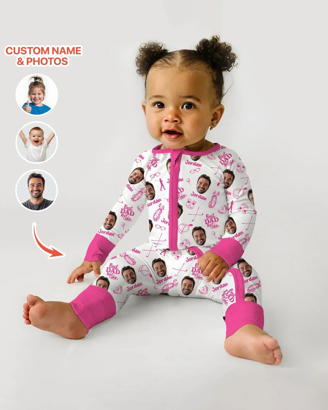 Custom Photo Best Dad By Par Bamboo Convertible Zippy