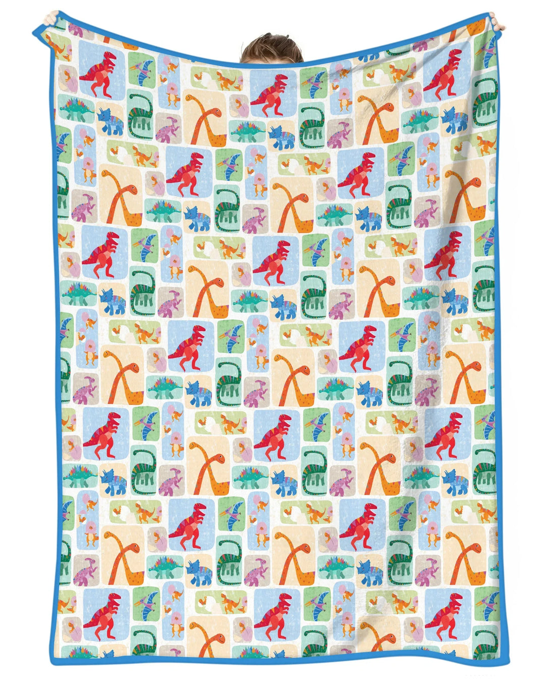 Rainbow Dino Friends Family Matching Bamboo Blanket
