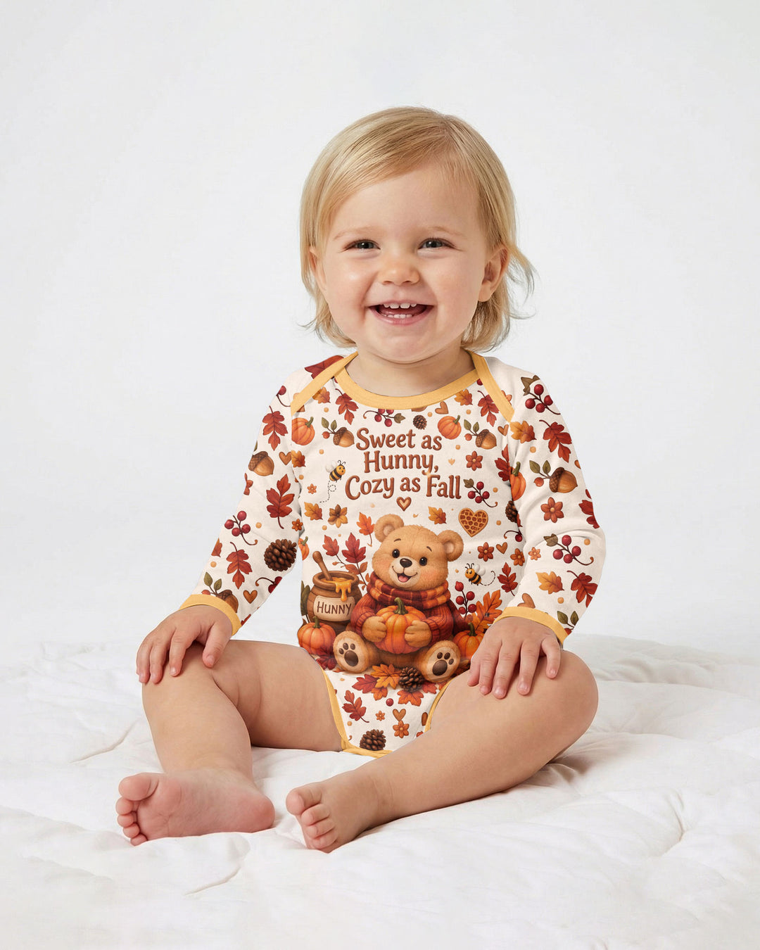 Cozy Hunny Bear Fall Bamboo Bodysuit