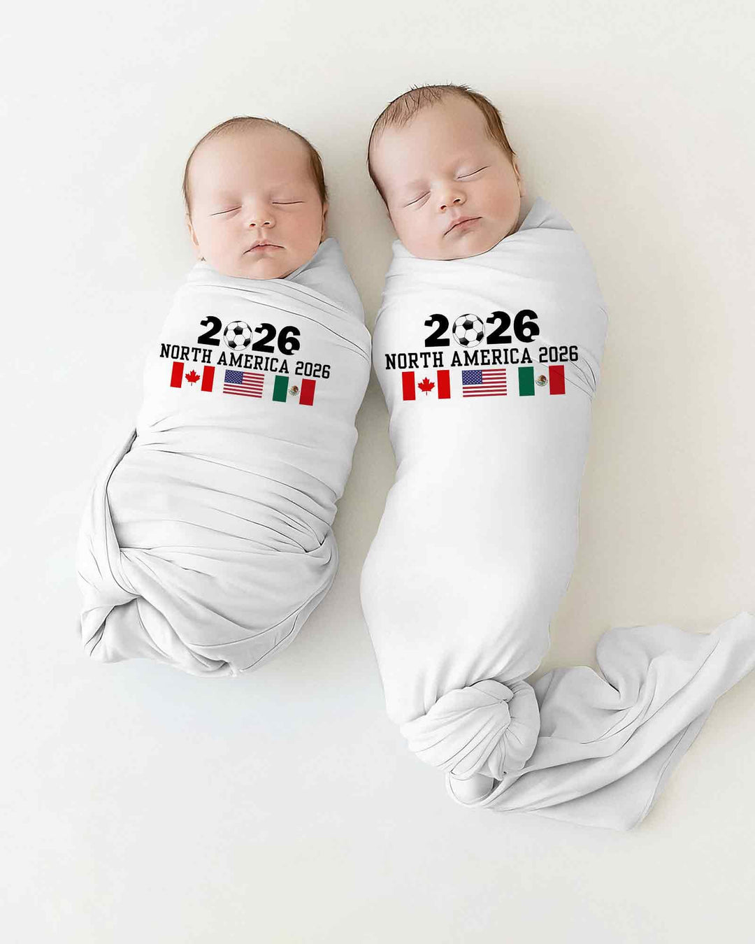 Soccer 2026 USA Canada Mexico Flags swaddle blanket