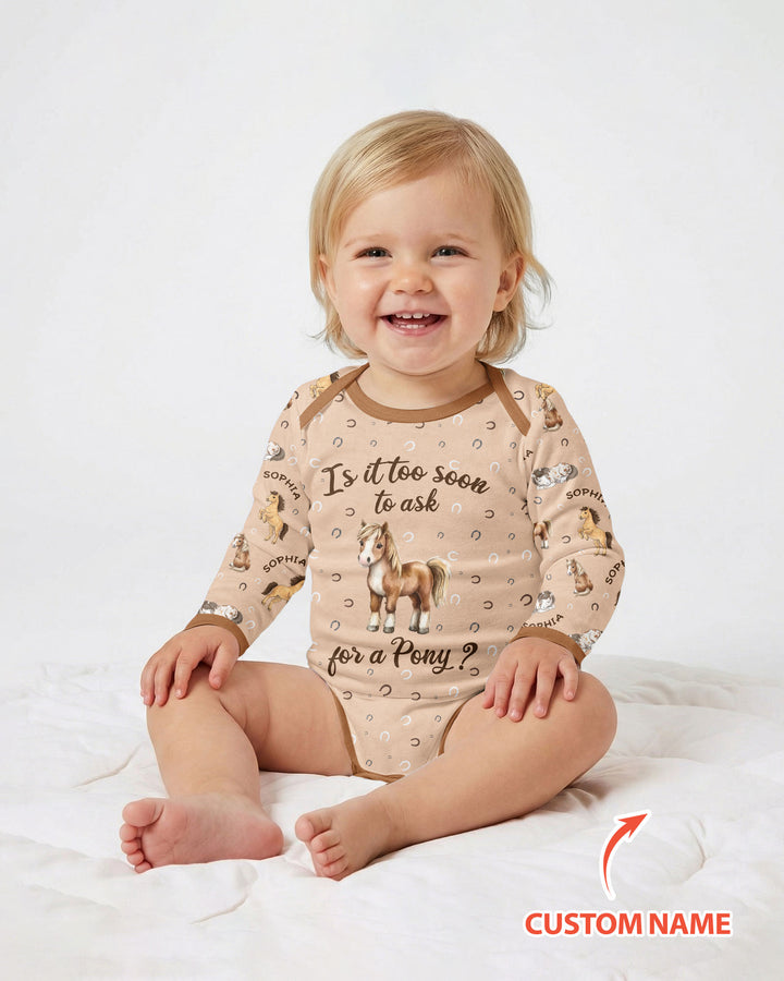 Custom Name Is It Too Soon to Ask for a Pony Bamboo Bodysuit