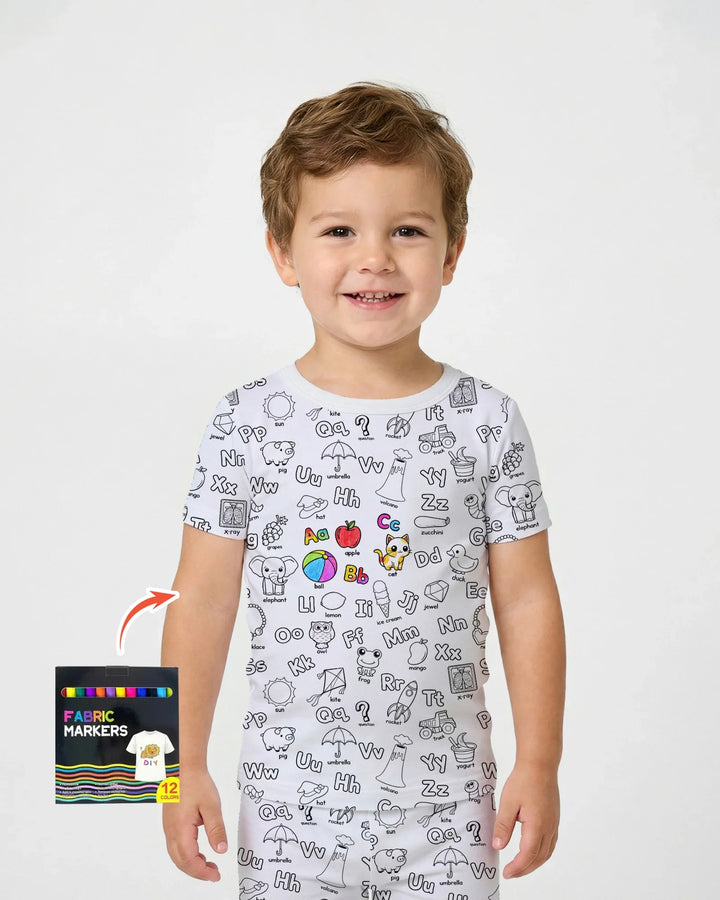 Zweiteiliges, kurzärmliges Pyjama-Set mit Marienkäfern