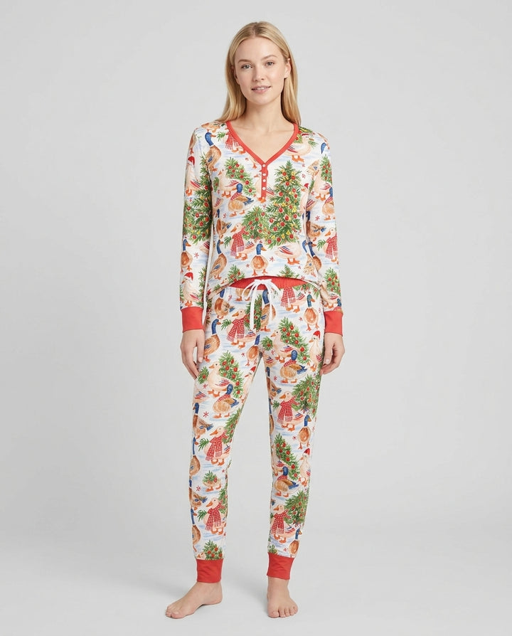 Christmas and Duck Bamboo Women Pajama Set