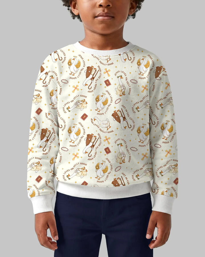 Jesus Liebt Dich Dumme Gans Bambus Crewneck Sweatshirt