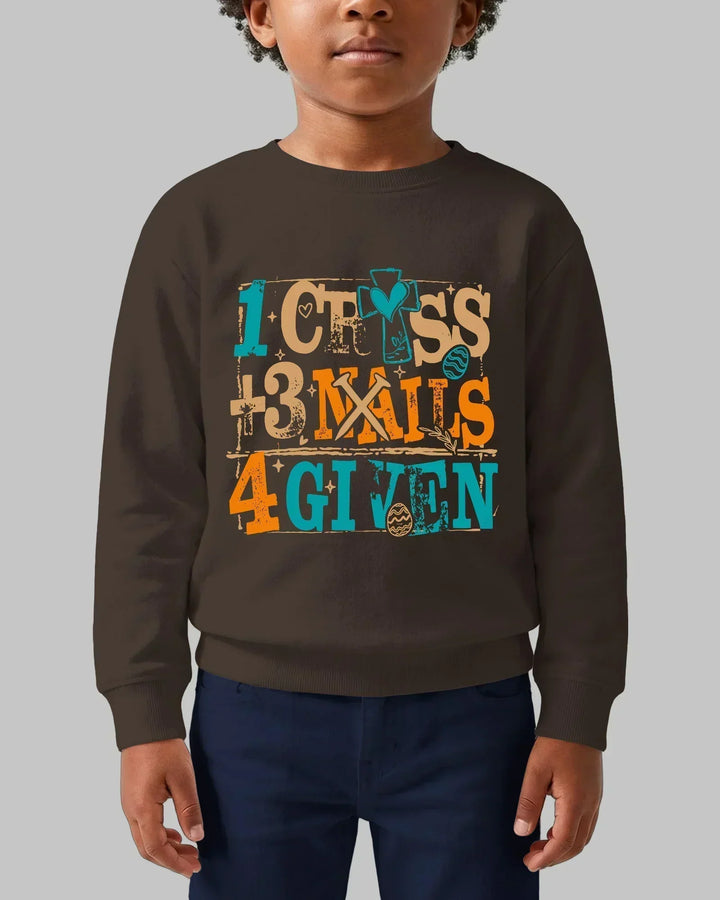 1 Cross 3 Nägel 4 Gegeben Bambus Rundhals-Sweatshirt
