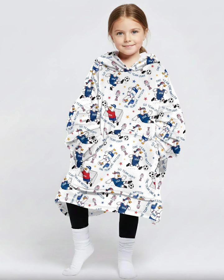 USA Soccer Goose Family Matching Bamboo Blanket Hoodie