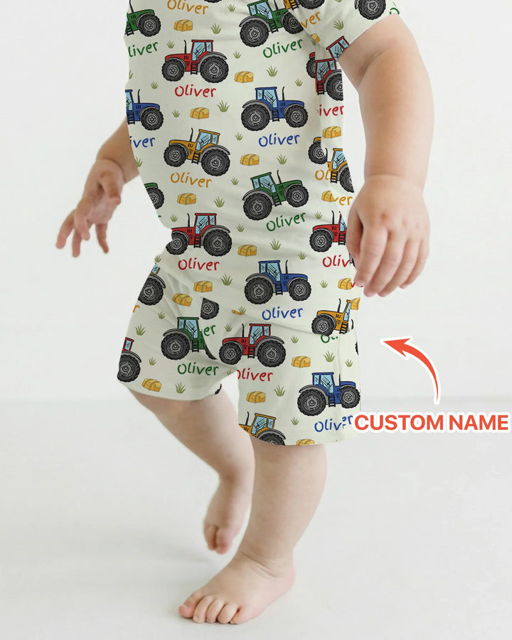 Zweiteiliges Pyjama-Set mit kurzen Ärmeln und Shorts im Sommer-Design