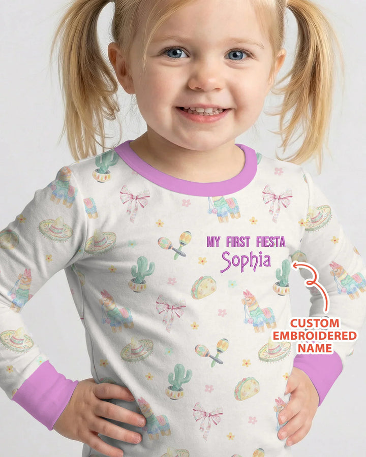 Zweiteiliges Langarm-Pyjama-Set mit Sommerfrüchten