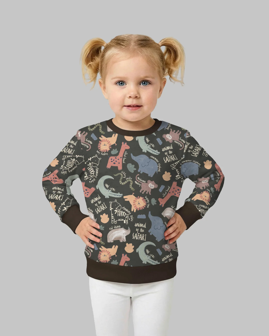 Lustige afrikanische Tiere Bambus Rundhals-Sweatshirt