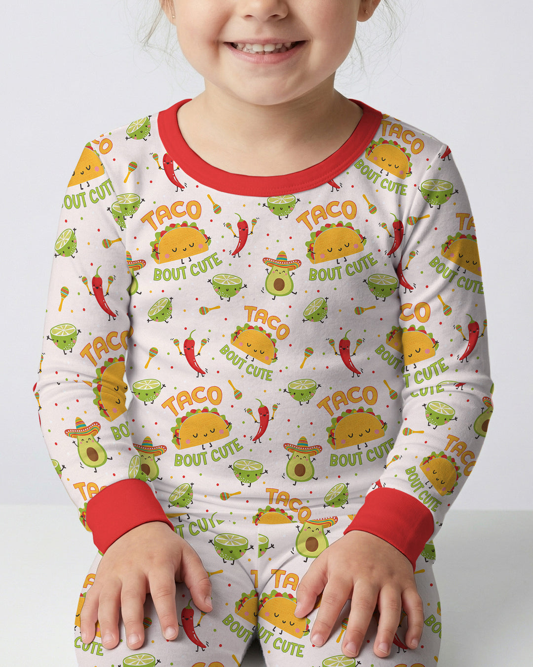 Funny Taco Bamboo Two Piece Long Sleeve Pajama Set