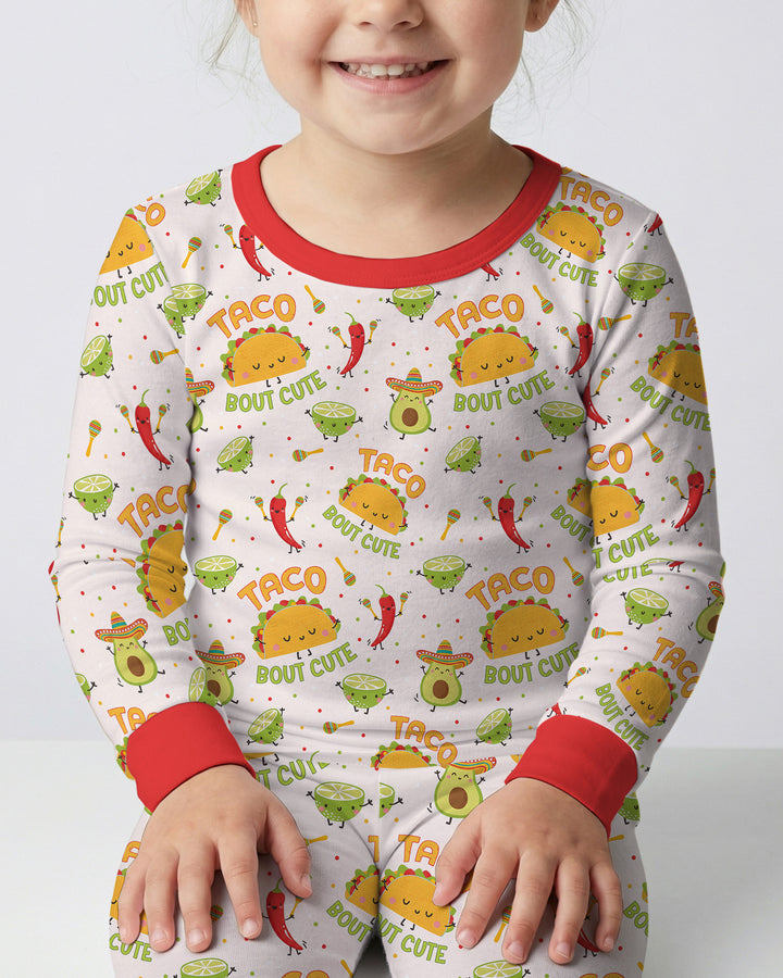 Funny Taco Bamboo Two Piece Long Sleeve Pajama Set