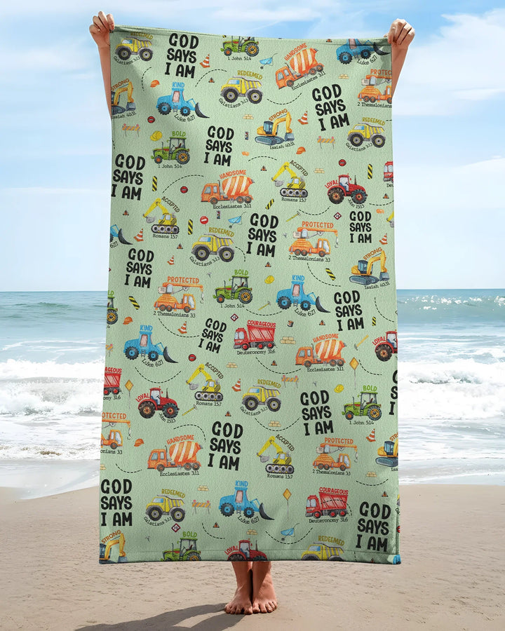 Gott sagt, ich bin Jungen Bambus Strandtuch
