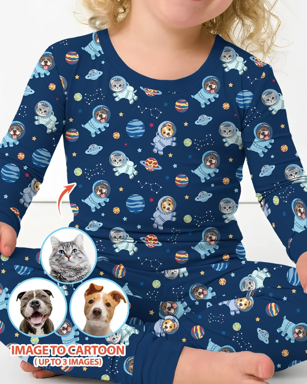 Zweiteiliges Langarm-Pyjama-Set mit Sommerfrüchten