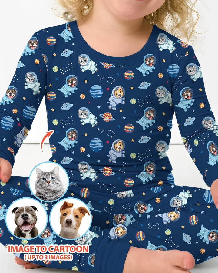 Zweiteiliges Langarm-Pyjama-Set mit Sommerfrüchten