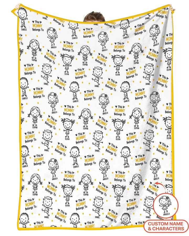 Custom Name "This Mommy Belongs To" Doodle Bamboo Blanket