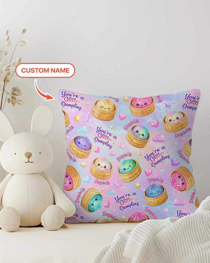 Custom Name You're A Glitter Dumpling Bamboo Pillow Case