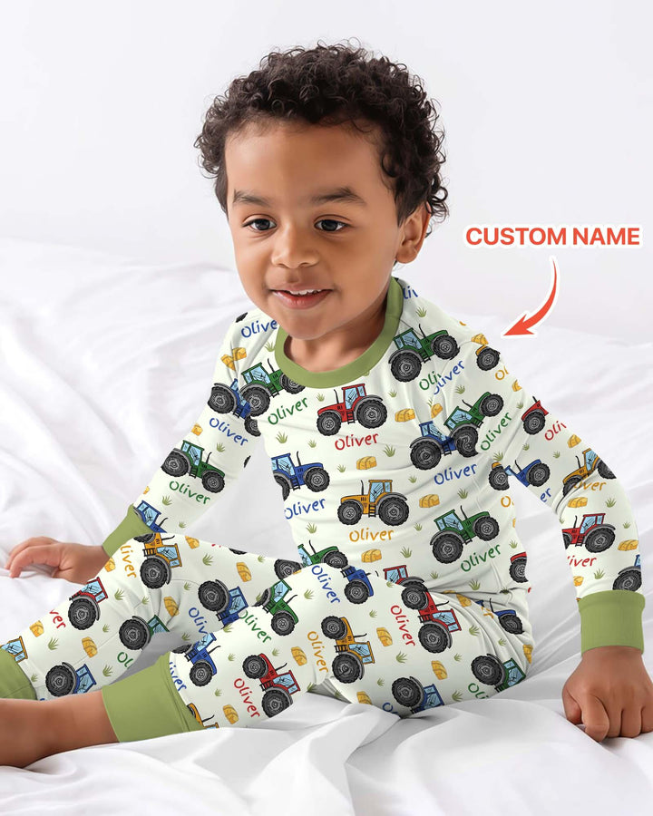 Zweiteiliges Langarm-Pyjama-Set mit Sommerfrüchten