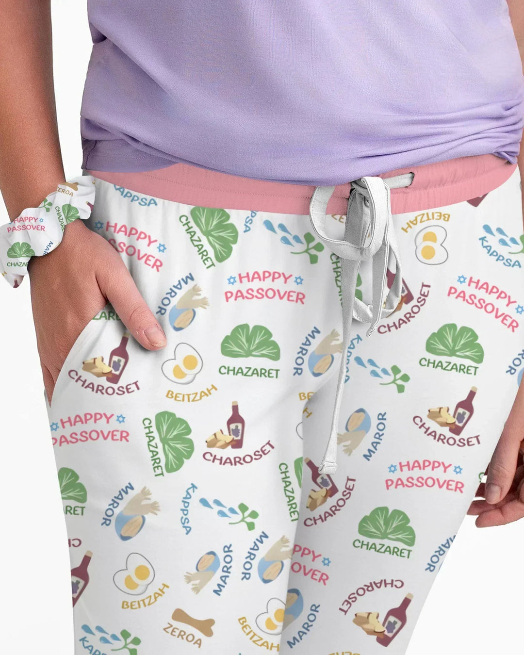Fröhliches Pessach-Passendes Familien-Bambus-Damen-Pyjama-Set