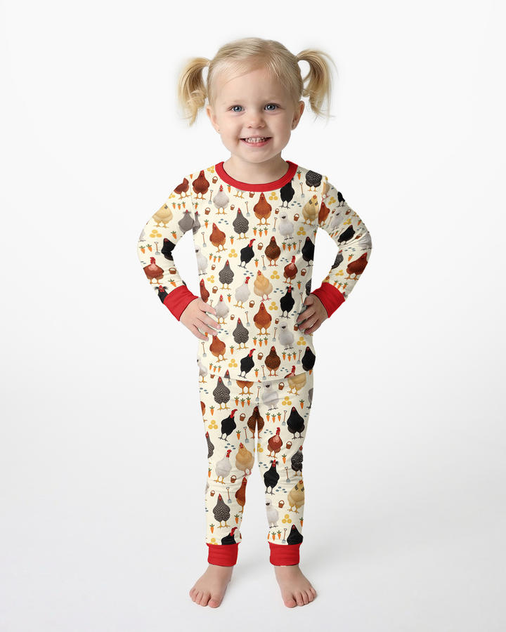 Little Chicken Farmer Bamboo Two Piece Long Sleeve Pajama Set