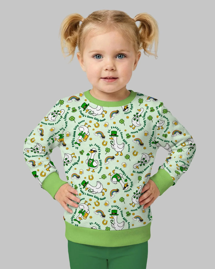 St. Patrick's Day Alberne Gans Bambus Rundhals-Sweatshirt